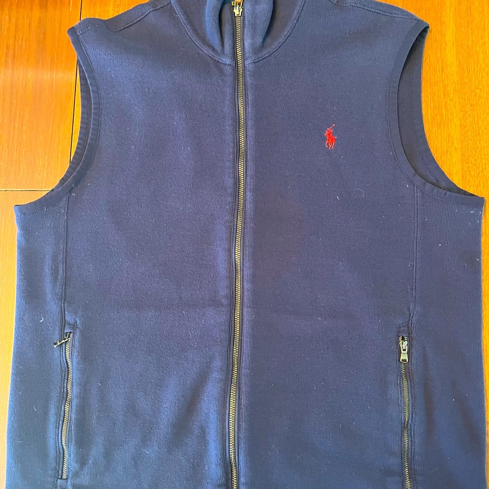 Polo Navy full zip vest